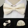 imageHISDERN Bow Ties for Men PreTied Bow Tie Floral Paisley Handkerchief Classic Formal Bowtie and Pocket Square Cufflinks Set06beige Paisley