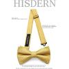 imageHISDERN Bow Ties for Men PreTied Bow Tie Floral Paisley Handkerchief Classic Formal Bowtie and Pocket Square Cufflinks Set06gold Plaid