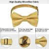 imageHISDERN Bow Ties for Men PreTied Bow Tie Floral Paisley Handkerchief Classic Formal Bowtie and Pocket Square Cufflinks Set06gold Plaid