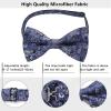 imageHISDERN Bow Ties for Men PreTied Bow Tie Floral Paisley Handkerchief Classic Formal Bowtie and Pocket Square Cufflinks Set07dark Purple