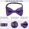 imageHISDERN Bow Ties for Men PreTied Bow Tie Floral Paisley Handkerchief Classic Formal Bowtie and Pocket Square Cufflinks Set07dark Purple1