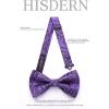 imageHISDERN Bow Ties for Men PreTied Bow Tie Floral Paisley Handkerchief Classic Formal Bowtie and Pocket Square Cufflinks Set07dark Purple1