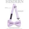 imageHISDERN Bow Ties for Men PreTied Bow Tie Floral Paisley Handkerchief Classic Formal Bowtie and Pocket Square Cufflinks Set07purple