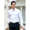 imageHISDERN Bow Ties for Men PreTied Bow Tie Floral Paisley Handkerchief Classic Formal Bowtie and Pocket Square Cufflinks Set07purple