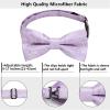 imageHISDERN Bow Ties for Men PreTied Bow Tie Floral Paisley Handkerchief Classic Formal Bowtie and Pocket Square Cufflinks Set07purple