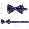 imageHISDERN Bow Ties for Men PreTied Bow Tie Floral Paisley Handkerchief Classic Formal Bowtie and Pocket Square Cufflinks Set07purple Floral