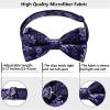 imageHISDERN Bow Ties for Men PreTied Bow Tie Floral Paisley Handkerchief Classic Formal Bowtie and Pocket Square Cufflinks Set07purple Floral