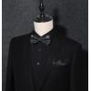 imageHISDERN Bow Ties for Men PreTied Bow Tie Floral Paisley Handkerchief Classic Formal Bowtie and Pocket Square Cufflinks Set08 Floral Black