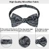 imageHISDERN Bow Ties for Men PreTied Bow Tie Floral Paisley Handkerchief Classic Formal Bowtie and Pocket Square Cufflinks Set08grey