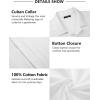 imageHISDERN Mens Casual Button Down Shirt Short Sleeve Cuban Collar Beach Shirts for Men Summer Button Up Guayabera ShirtsBwhite