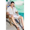 imageHISDERN Mens Casual Button Down Shirt Short Sleeve Cuban Collar Beach Shirts for Men Summer Button Up Guayabera ShirtsBwhite