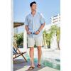 imageHISDERN Mens Casual Button Down Shirt Short Sleeve Cuban Collar Beach Shirts for Men Summer Button Up Guayabera ShirtsCblue