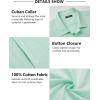 imageHISDERN Mens Casual Button Down Shirt Short Sleeve Cuban Collar Beach Shirts for Men Summer Button Up Guayabera ShirtsDgreen