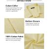 imageHISDERN Mens Casual Button Down Shirt Short Sleeve Cuban Collar Beach Shirts for Men Summer Button Up Guayabera ShirtsEyellow