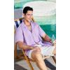 imageHISDERN Mens Casual Button Down Shirt Short Sleeve Cuban Collar Beach Shirts for Men Summer Button Up Guayabera ShirtsFpurple