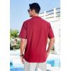 imageHISDERN Mens Casual Button Down Shirt Short Sleeve Cuban Collar Beach Shirts for Men Summer Button Up Guayabera ShirtsGred