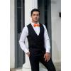 imageHISDERN Mens Bow Ties Solid Color Pre Tied Bowtie and Pocket Square Set Classic Formal Tuxedo Bowties for Wedding Party01orange