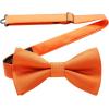 imageHISDERN Mens Bow Ties Solid Color Pre Tied Bowtie and Pocket Square Set Classic Formal Tuxedo Bowties for Wedding Party01orange
