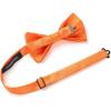 imageHISDERN Mens Bow Ties Solid Color Pre Tied Bowtie and Pocket Square Set Classic Formal Tuxedo Bowties for Wedding Party01orange