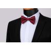 imageHISDERN Mens Bow Ties Solid Color Pre Tied Bowtie and Pocket Square Set Classic Formal Tuxedo Bowties for Wedding Party02burgundy