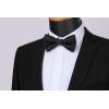 imageHISDERN Mens Bow Ties Solid Color Pre Tied Bowtie and Pocket Square Set Classic Formal Tuxedo Bowties for Wedding Party03black