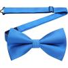 imageHISDERN Mens Bow Ties Solid Color Pre Tied Bowtie and Pocket Square Set Classic Formal Tuxedo Bowties for Wedding Party03blue 1