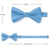 imageHISDERN Mens Bow Ties Solid Color Pre Tied Bowtie and Pocket Square Set Classic Formal Tuxedo Bowties for Wedding Party03blue