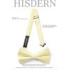 imageHISDERN Mens Bow Ties Solid Color Pre Tied Bowtie and Pocket Square Set Classic Formal Tuxedo Bowties for Wedding Party03yellow 1