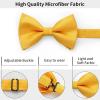 imageHISDERN Mens Bow Ties Solid Color Pre Tied Bowtie and Pocket Square Set Classic Formal Tuxedo Bowties for Wedding Party03yellow