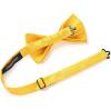 imageHISDERN Mens Bow Ties Solid Color Pre Tied Bowtie and Pocket Square Set Classic Formal Tuxedo Bowties for Wedding Party03yellow