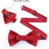 imageHISDERN Mens Bow Ties Solid Color Pre Tied Bowtie and Pocket Square Set Classic Formal Tuxedo Bowties for Wedding Party04red