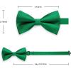 imageHISDERN Mens Bow Ties Solid Color Pre Tied Bowtie and Pocket Square Set Classic Formal Tuxedo Bowties for Wedding Party07green 1