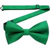 imageHISDERN Mens Bow Ties Solid Color Pre Tied Bowtie and Pocket Square Set Classic Formal Tuxedo Bowties for Wedding Party07green 1