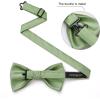 imageHISDERN Mens Bow Ties Solid Color Pre Tied Bowtie and Pocket Square Set Classic Formal Tuxedo Bowties for Wedding Party07sage Green