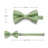 imageHISDERN Mens Bow Ties Solid Color Pre Tied Bowtie and Pocket Square Set Classic Formal Tuxedo Bowties for Wedding Party07sage Green