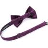 imageHISDERN Mens Bow Ties Solid Color Pre Tied Bowtie and Pocket Square Set Classic Formal Tuxedo Bowties for Wedding Party09purple