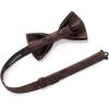 imageHISDERN Mens Bow Ties Solid Color Pre Tied Bowtie and Pocket Square Set Classic Formal Tuxedo Bowties for Wedding PartyAbrown