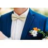 imageHISDERN Mens Bow Ties Solid Color Pre Tied Bowtie and Pocket Square Set Classic Formal Tuxedo Bowties for Wedding PartyBchampagne
