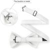 imageHISDERN Mens Bow Ties Solid Color Pre Tied Bowtie and Pocket Square Set Classic Formal Tuxedo Bowties for Wedding PartyBwhite