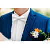 imageHISDERN Mens Bow Ties Solid Color Pre Tied Bowtie and Pocket Square Set Classic Formal Tuxedo Bowties for Wedding PartyBwhite