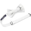 imageHISDERN Mens Bow Ties Solid Color Pre Tied Bowtie and Pocket Square Set Classic Formal Tuxedo Bowties for Wedding PartyBwhite