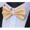 imageHISDERN Mens Bow Ties Solid Color Pre Tied Bowtie and Pocket Square Set Classic Formal Tuxedo Bowties for Wedding PartyYorange 1