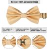 imageHISDERN Mens Bow Ties Solid Color Pre Tied Bowtie and Pocket Square Set Classic Formal Tuxedo Bowties for Wedding PartyYorange 1