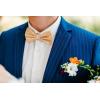 imageHISDERN Mens Bow Ties Solid Color Pre Tied Bowtie and Pocket Square Set Classic Formal Tuxedo Bowties for Wedding PartyYorange 1