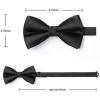 imageHISDERN Mens Bow Ties Solid Color Pre Tied Bowtie and Pocket Square Set Classic Formal Tuxedo Bowties for Wedding PartyYorange 1