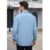 imageHISDERN Mens Dress Shirts Long Sleeve Button Down Shirts for Men Oxford Business Casual Formal Collared Shirt with PocketDusty Blue