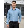 imageHISDERN Mens Dress Shirts Long Sleeve Button Down Shirts for Men Oxford Business Casual Formal Collared Shirt with PocketDusty Blue