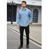 imageHISDERN Mens Dress Shirts Long Sleeve Button Down Shirts for Men Oxford Business Casual Formal Collared Shirt with PocketDusty Blue