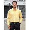 imageHISDERN Mens Dress Shirts Long Sleeve Button Down Shirts for Men Oxford Business Casual Formal Collared Shirt with PocketLight Yellow