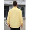 imageHISDERN Mens Dress Shirts Long Sleeve Button Down Shirts for Men Oxford Business Casual Formal Collared Shirt with PocketLight Yellow
